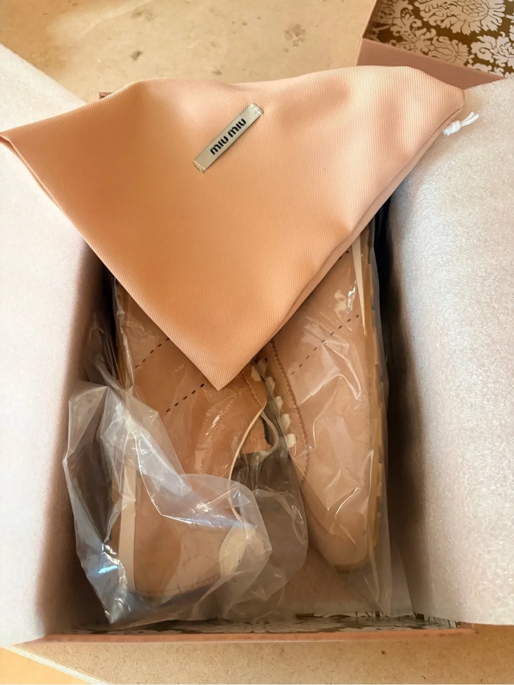 Miu Miu Plume Blush Suede Sneakers size 40
